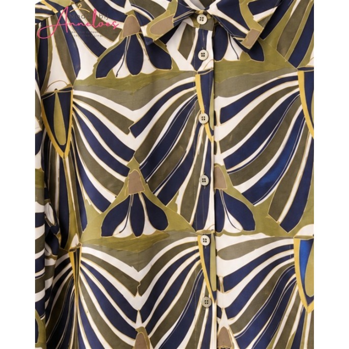 Zoso Blouse Mattie 1011 Groen Navy-back